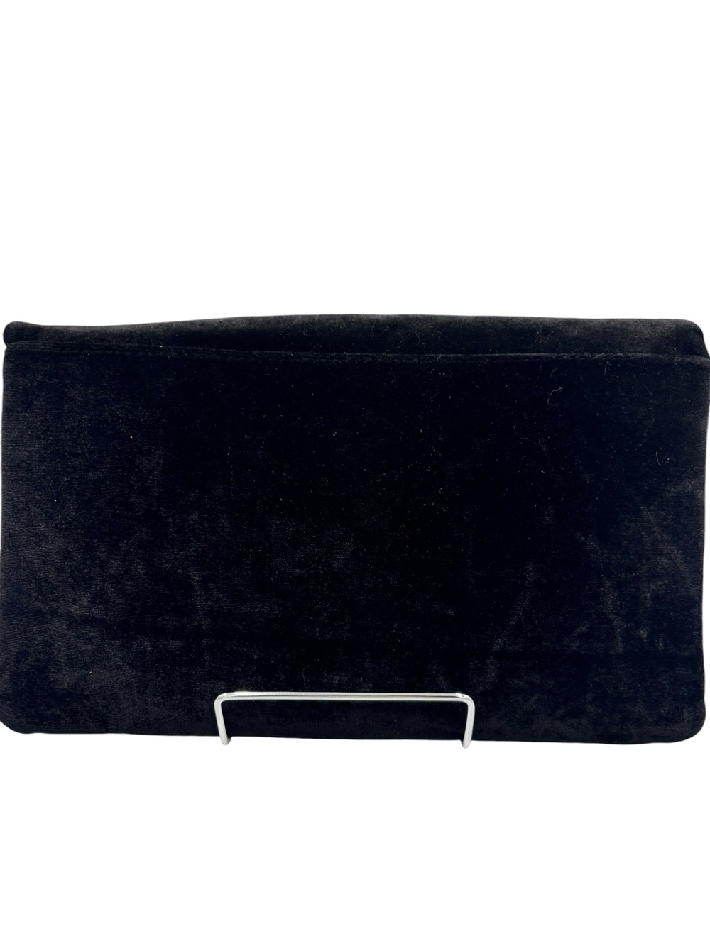 Urban Expressions Black Velvet Floral Embroidered Foldover Clutch Crossbo - Picture 3 of 8